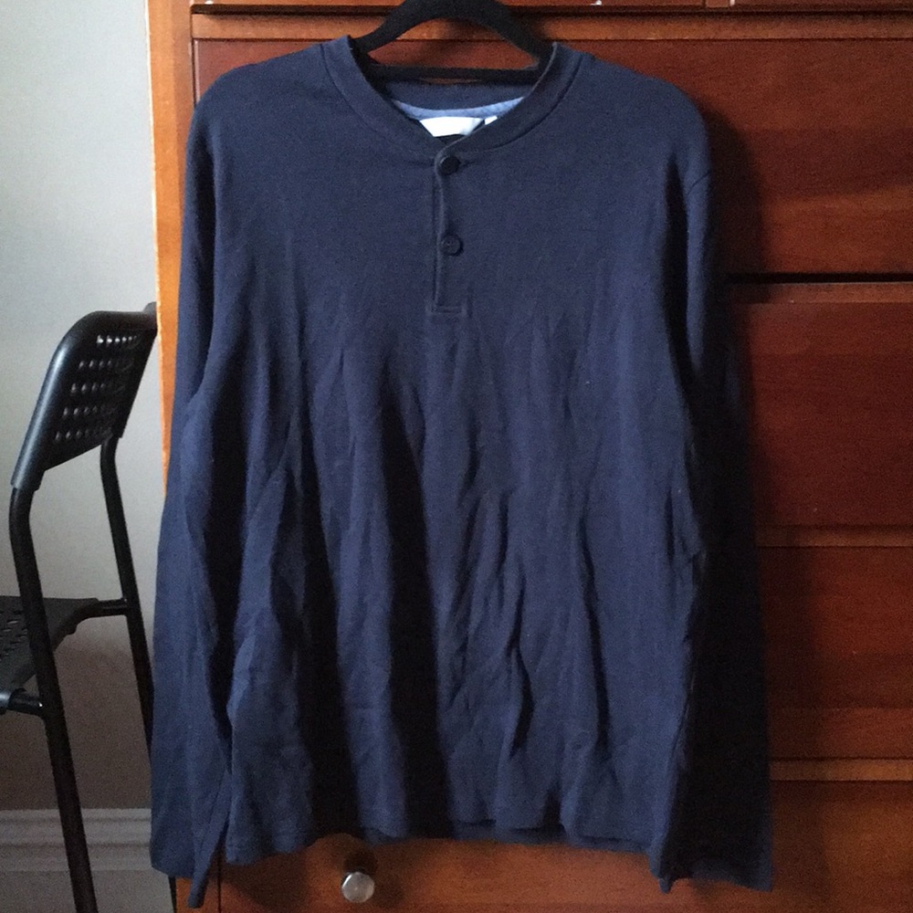 Men’s Blue Long Sleeve Loungewear Shirt - Frette